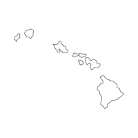 a map of hawaii on a white background
