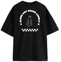 a black t - shirt with a ghost on it