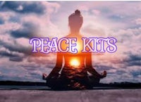peace kits with a woman sitting in a lotus position