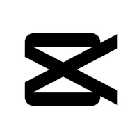 a black and white icon with an x in the middle