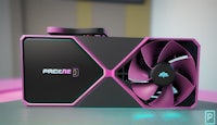 a gaming computer with a pink and purple fan
