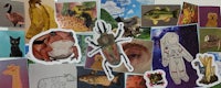 a group of stickers with different animals on them
