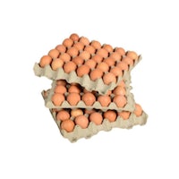 a stack of cartons of eggs on a white background