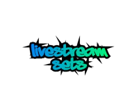 livestream sets logo on a black background