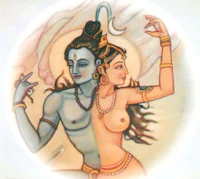 a painting of lord shiva and lord ganesha