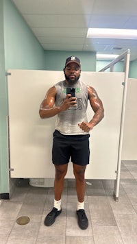 a man taking a selfie in a locker