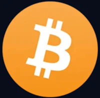 a bitcoin icon on a black background