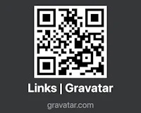 linksgravatar qr code on a black background