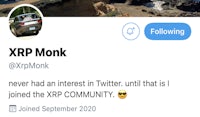 xrp monk has no interest in twitter until there is a xrp community