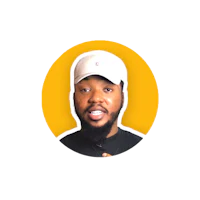 a man with a beard and a hat in a yellow circle