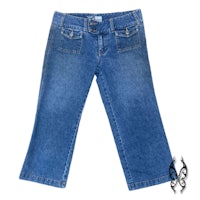 a pair of children's jeans with a zipper on the side