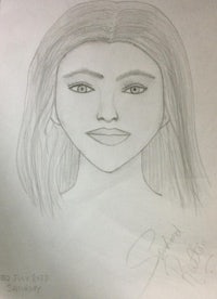 a drawing of a woman's face