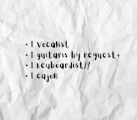 i'm a vocalist guitars by request keyboardist