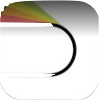 an app icon with a rainbow colored background