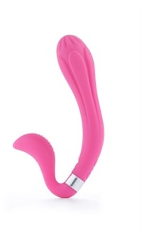 a pink sex toy on a white background