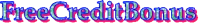 the free credit bonus logo on a black background