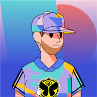 a cartoon image of a man wearing a cap