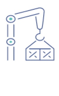 a line illustration of a crane lifting a box