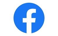 a blue facebook logo on a white background