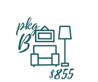 pkg b logo with a lamp and a chair