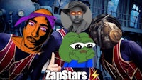 a group of people with the words zapstars on their faces