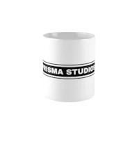 a white mug with the word crisma studio on it