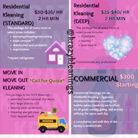 a flyer for residential and commercial cleaning services