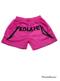 a pair of pink shorts with the word solate on them