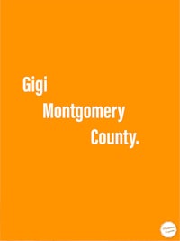 an orange background with the words gigi montgomery county
