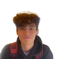 a young man wearing a black hoodie and a backpack