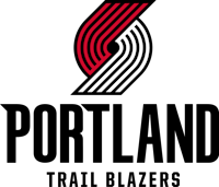 the portland trail blazers logo on a black background