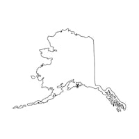 a map of alaska on a white background