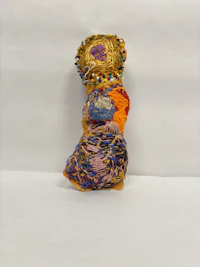 a stuffed toy with a colorful design on it
