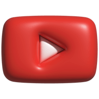 a red youtube button on a black background