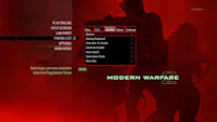 call of duty modern warfare menu