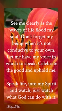 see me clearly is the waves of life flood my soul don't forget