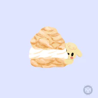 an image of a pastry with a cute face on it