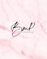 a pink marble background with the word bmp