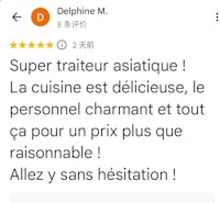 a review of a restaurant in french with a picture of a menu