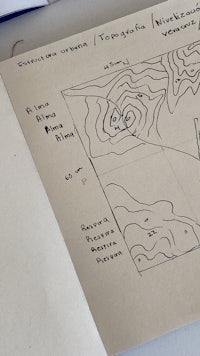 a drawing of a map on a piece of paper