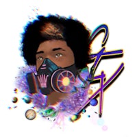 a black man with a gas mask on his face