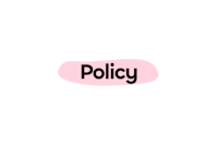 the word policy in pink on a black background