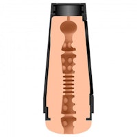 the inside of a bottle with a skeleton inside