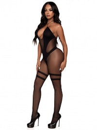 sexy black fishnet bodystocking
