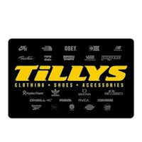 a gift card for tillys clothing, shoes and accessories