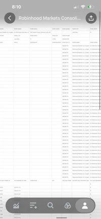 a screenshot of an app showing a list of items