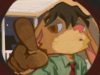 a drawing of a bunny in a suit and tie