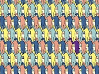 an image of a colorful pattern with a person in the middle