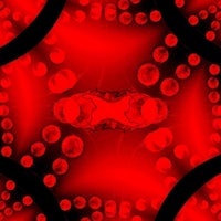 a red and black fractal pattern on a black background