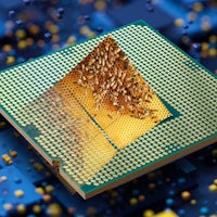 an intel cpu with a pyramid on top of it